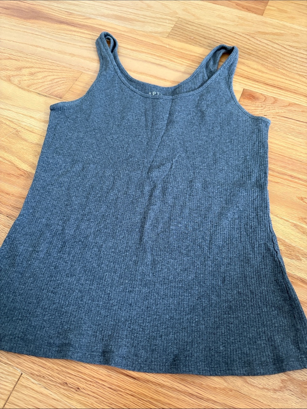 Apt. 9 Ribbed Scoop Neck Tank - Charcoal